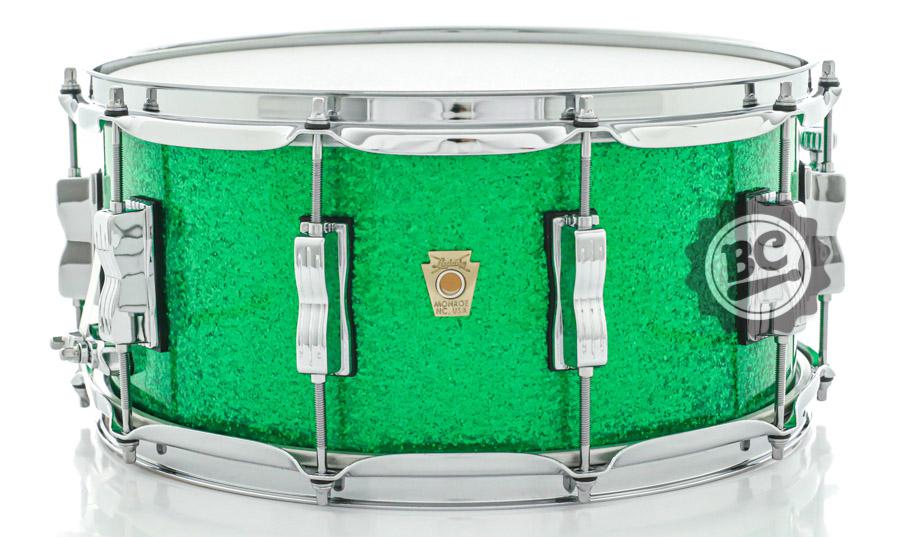 Caixa Ludwig Classic Maple Green Sparkle 14x6,5" com Automático Millennium P88AC Made in USA
