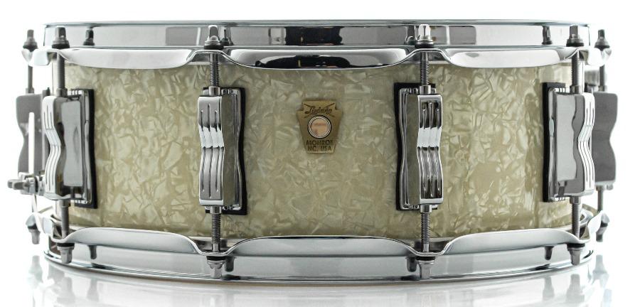 Caixa Ludwig Classic Maple Vintage White Marine 14x5" com Automático Millennium P88AC Made in USA
