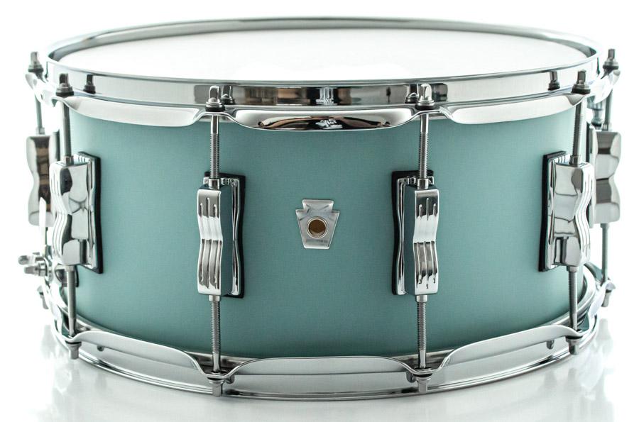 Caixa Ludwig Neusonic Skyline Blue 14x6,5" Made in USA Maple Cherry c/ Automático Millennium P88AC