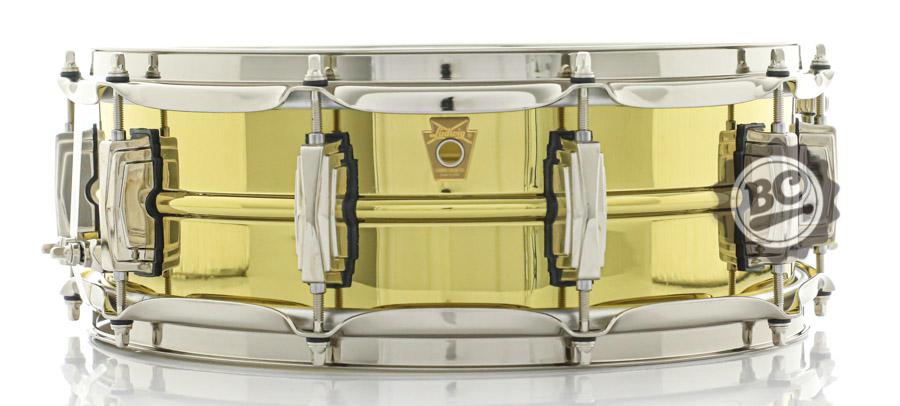 Caixa Ludwig Super Brass LB401 Reissue 14x5" Made in USA com Automático P88AC Brass Natural Shell