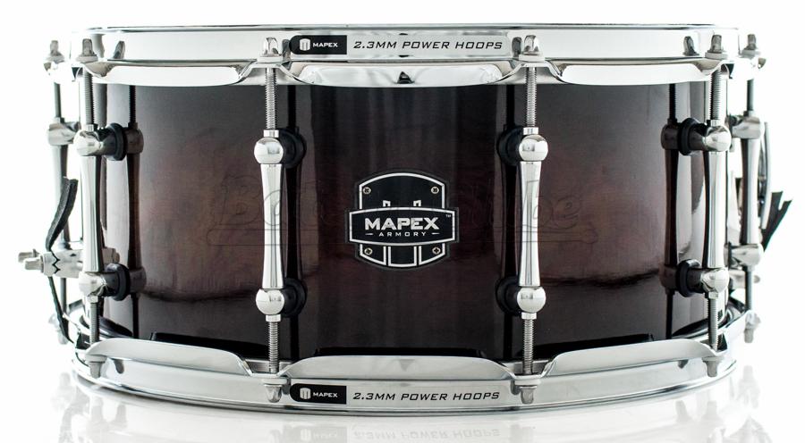 Caixa Mapex Armory Exterminator Birch Walnut Ebony Stain over Figured Wood 14x6,5" Aros Power Hoop