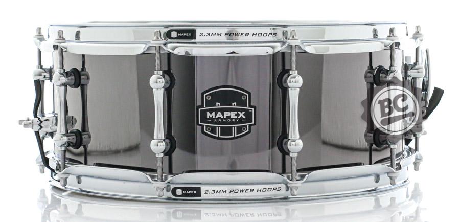 Caixa Mapex Armory Tomahawk Black Chrome Steel Shell 14x5,5" com Aros Power Hoop