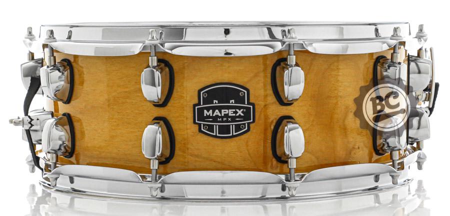 Caixa Mapex New MPX Natural Lacquer 14x5,5" Modelo Novo casco Híbrido com Maple e automático Armory