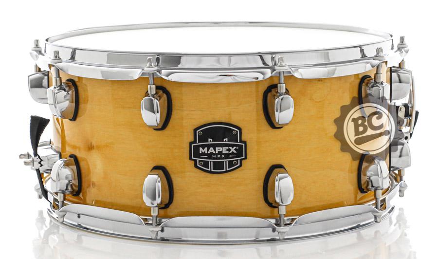Caixa Mapex New MPX Natural Lacquer 14x6,5" Modelo Novo casco Híbrido com Maple e automático Armory