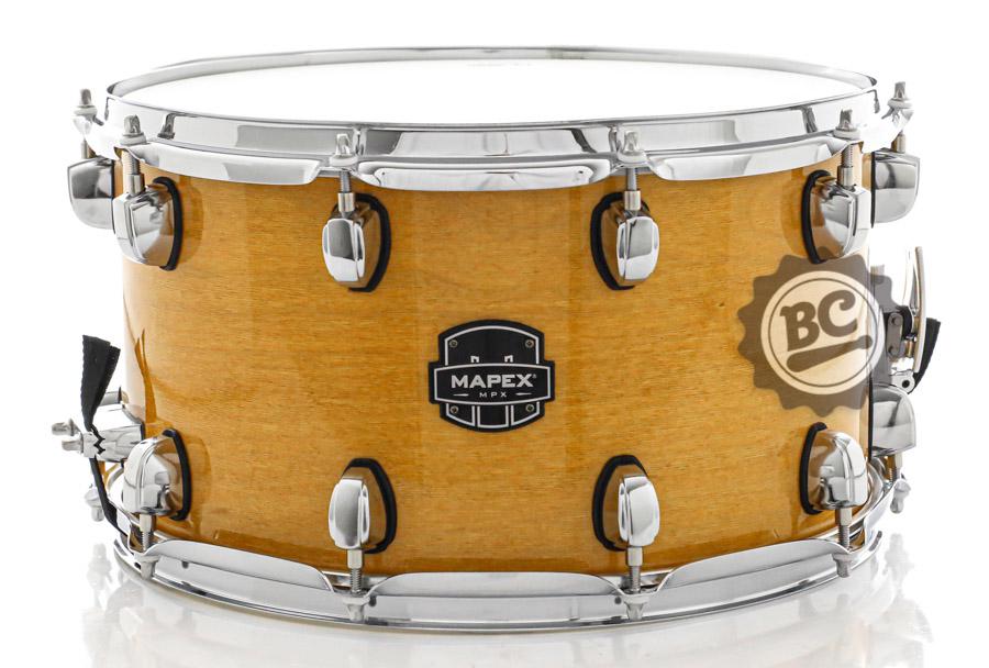 Caixa Mapex New MPX Natural Lacquer 14x8" Modelo Novo casco Híbrido com Maple e automático Armory