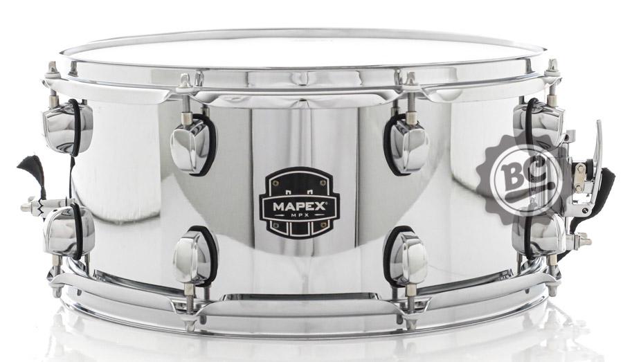Caixa Mapex New MPX Steel Shell 14x6,5" Modelo Novo com casco de Aço Cromado e automático Armory