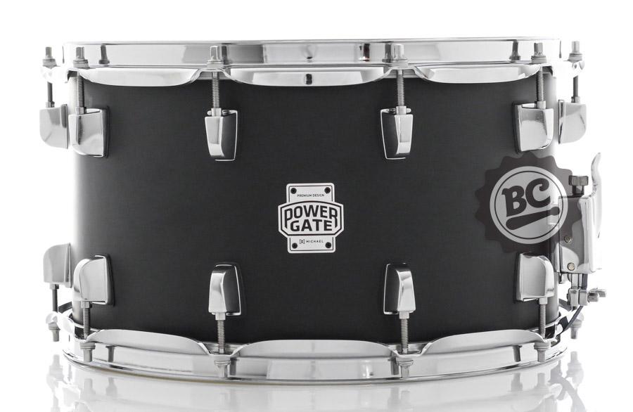 Caixa Michael Power Gate Stage Jet Black 14x8" com aros PowerHoop, acabamento preto fosco PGS1408