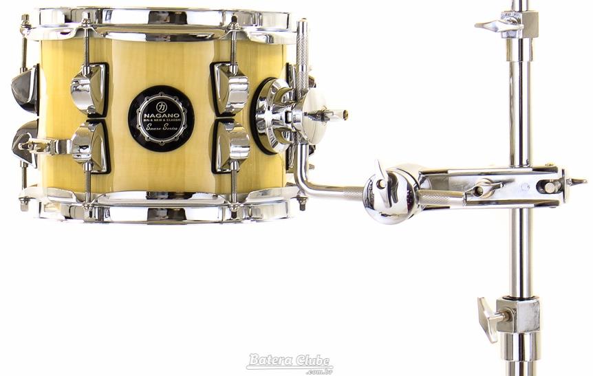 Caixa Nagano Snare Series Micro New Beat Natural Clear 8x6" com Caneca e Clamp Holder para Fixação