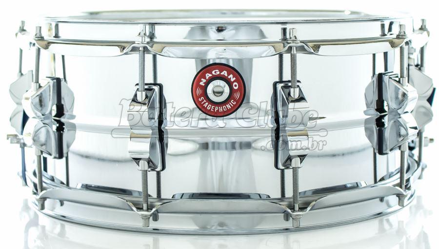 Caixa Nagano StagePhonic Steel Shell 14x6" com Aros 2.0mm e Esteira de 35 Fios