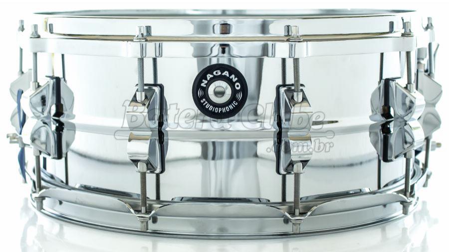 Caixa Nagano StudioPhonic Steel Shell 14x6" com Aro Die-Cast e Esteira de 35 Fios