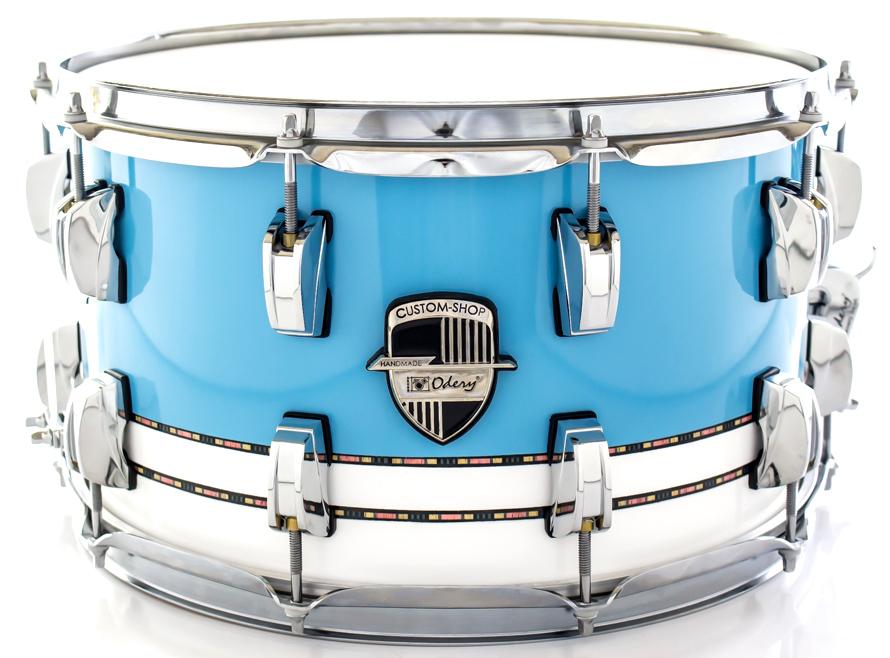 Caixa Odery Custom-Shop Limited Batera Clube Collection Bianca Baby Blue Inlay 14x8" em Birch