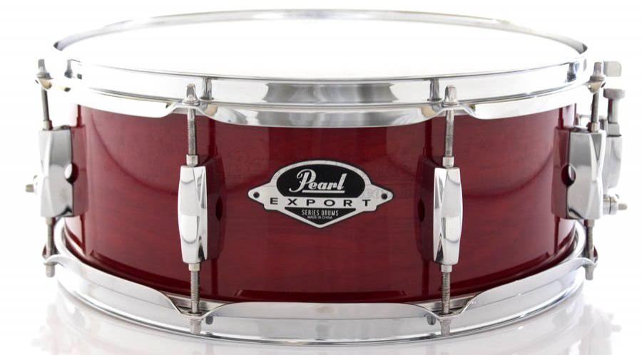Caixa Pearl Export EXL Natural Cherry em Mahogany 14x5,5" Acabamento Laqueado de Padrão Superior