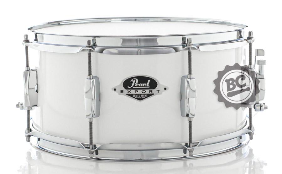 Caixa Pearl Export EXX Pure White 14x6,5" Mahogany Hybrid Shell, peles Remo e canoas inteiriças