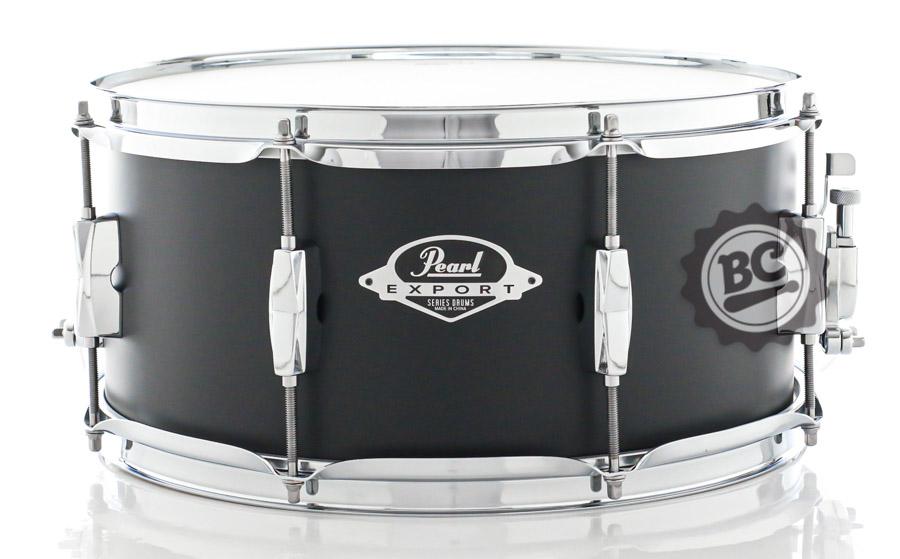 Caixa Pearl Export EXX Satin Shadow Black 14x6,5" Mahogany Hybrid Shell, peles Remo e canoas inteiriças