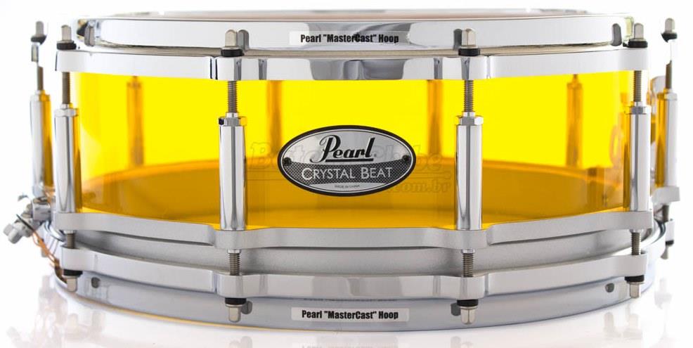 Caixa Pearl Free Floating Crystal Beat Tangerine Glass 14x5" com Casco em Acrílico e Aros MasterCast