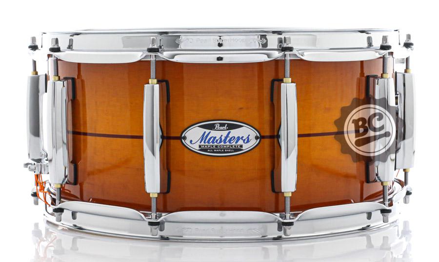 Caixa Pearl Masters MCT Maple Complete Almond Red Stripe 14x6,5" Thin Shell EvenPly-Six