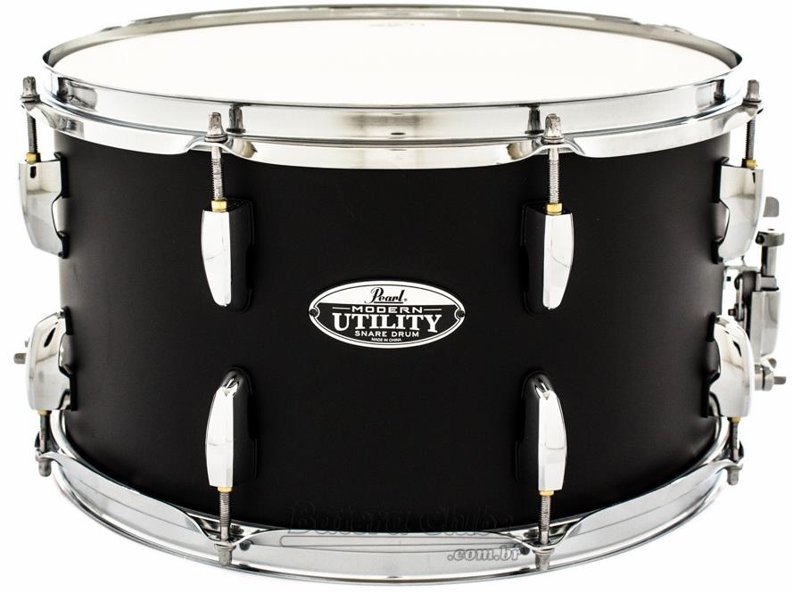 Caixa Pearl Modern Utility Maple Satin Black 14x8" Casco Fino Top com 5mm de Espessura