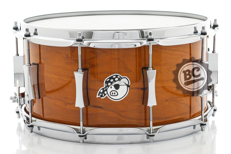 Caixa Pork Pie Cherry Pie Bubinga 14x7" Hourglass Lugs Aros Stick Saver casco Cherry (Made in USA)