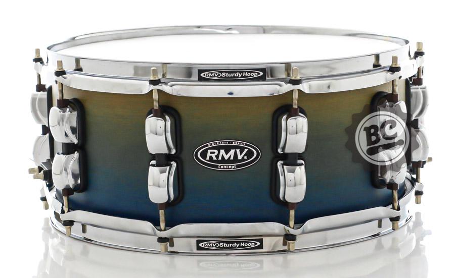 Caixa RMV Concept Exclusive Natural Blue Fade 14x5,5" Chrome com Bapeva e Aros Sturdy Hoop 2.3mm
