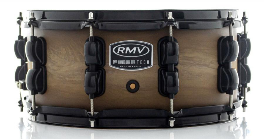 Caixa RMV FiberTech Avelã Wood 14x6" Casco Híbrido com Aros Inoxidáveis 1,7mm (Exclusiva)