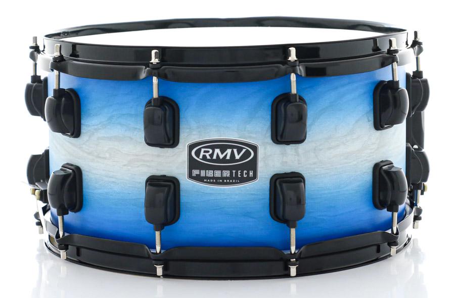Caixa RMV FiberTech Blue Wood Burst 14x8" Casco Híbrido com Aros Inoxidáveis 1,7mm (Exclusiva)