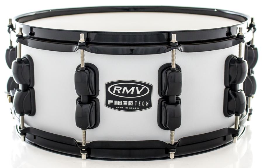 Caixa RMV FiberTech Silky Branca 14x6" Casco Híbrido com Aros Inoxidáveis 1,7mm (Exclusiva)