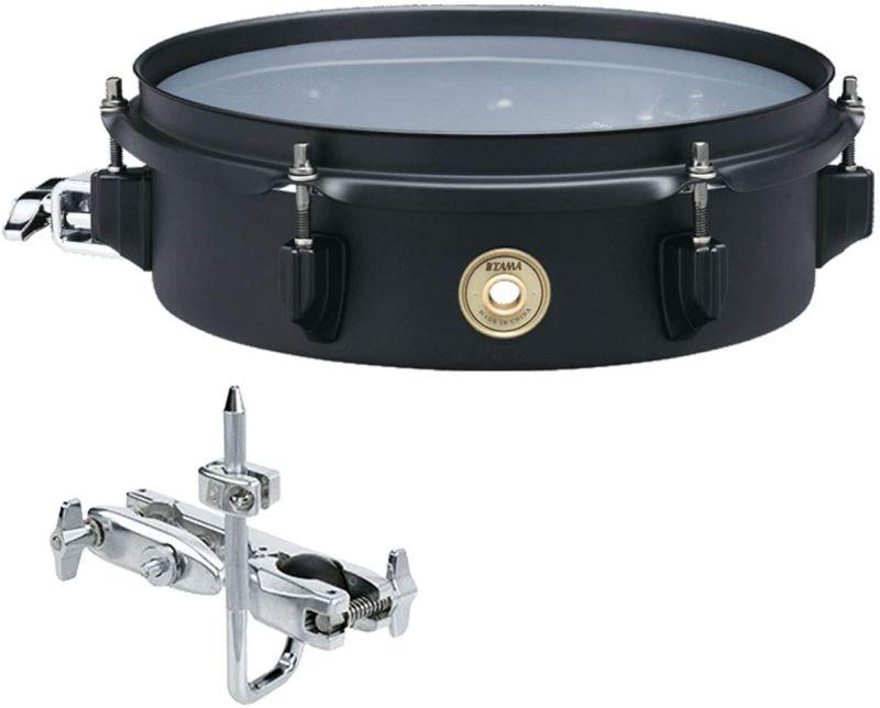 Caixa Tama Metalworks Black Steel 10x3" Mini-Tymp Snare BST103MBK com Clamp Timbalito com Caixa