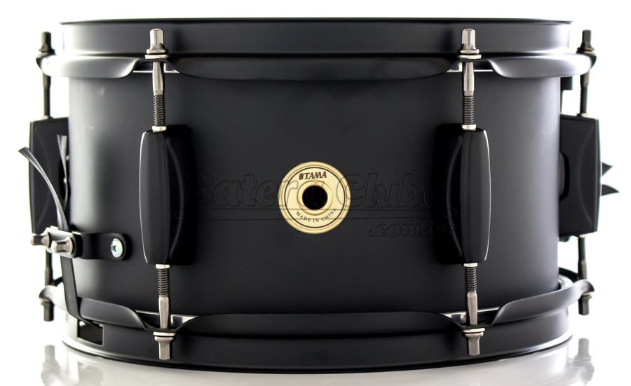 Caixa Tama Metalworks Matte Black Steel Shell 10x5,5" (Saldão) BST1055MBK com Esteira Fat Cat