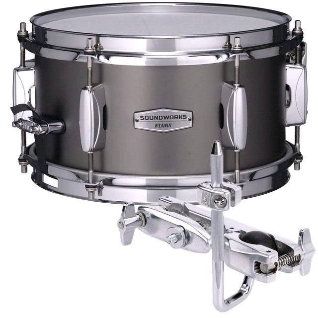 Caixa Tama Soundworks Black Nickel Steel Shell 10x5,5" com Clamp Holder