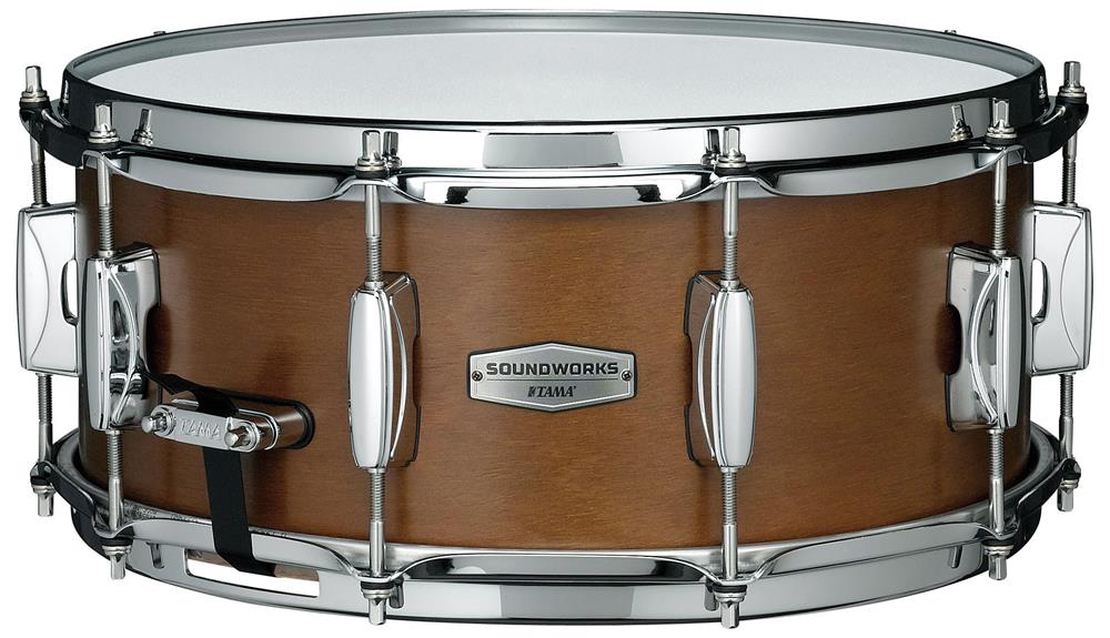 Caixa Tama Soundworks Matte Brown Kapur 14x6" com Aros Sound Arc Hoop