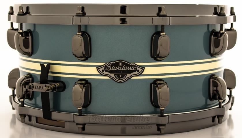 Caixa Tama Starclassic Performer Bubinga Electron Blue Stripe Limited Edition 14x6,5" Aros Die-Cast