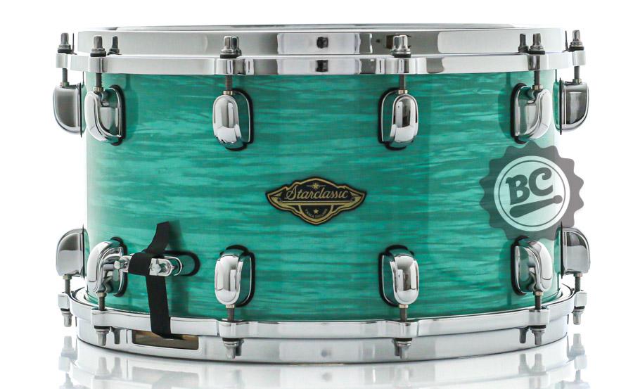 Caixa Tama Starclassic Walnut Birch Surf Green Silk 14x8" com Aros Die-Cast Ballad Snare Raríssima