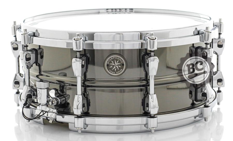 Caixa Tama Starphonic Black Steel 14x6" (Made in Japan) com Aros Grooved Hoop de Engate PST146