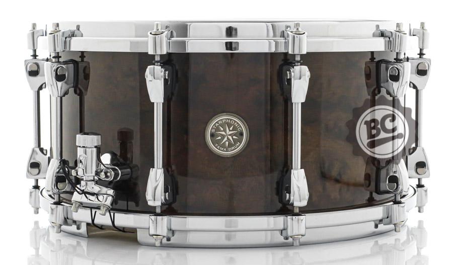 Caixa Tama Starphonic Walnut 14x7" (Made in Japan) Gloss Black Walnut Burl Aros Grooved Hoop PWB147