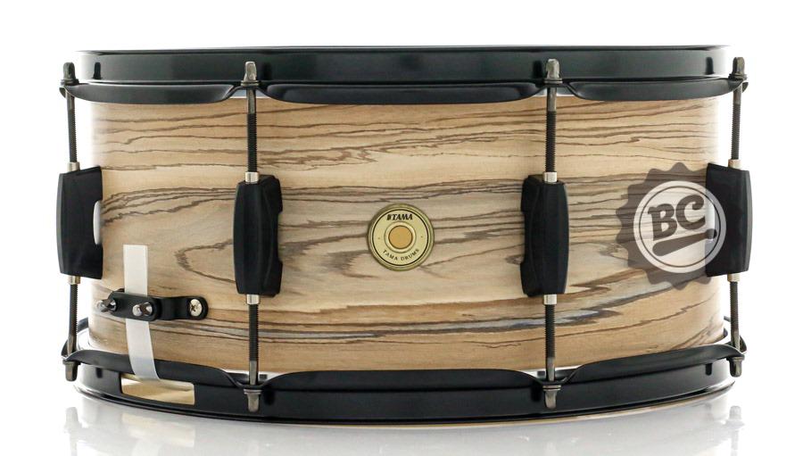 Caixa Tama Woodworks Art Grain Natural Zebrawood Wrap 14x6,5" Matte Black Hardware