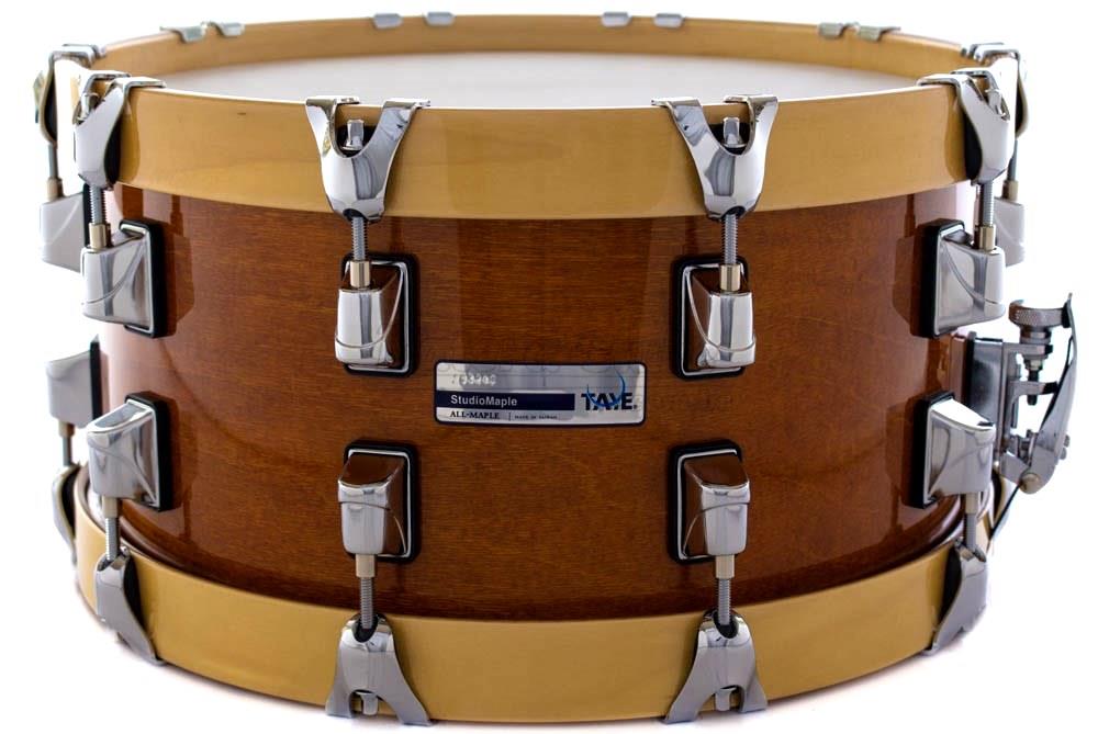 Caixa Taye Studio Maple Gold Amber 14x7" com Aros Wood Hoop 14-Ply