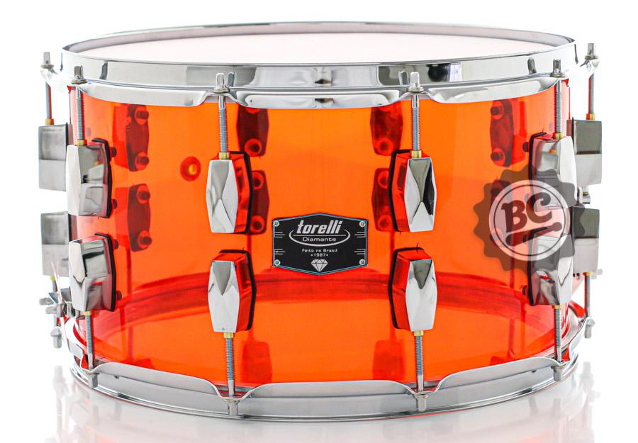 Caixa Torelli Diamante Acrílico Âmbar 14x8" TCD88AB (Liquidação) com buchas e esteira em brass