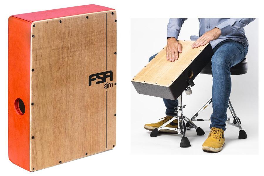 Cajón FSA Slim Series CSL505 Vermelho Acústico Compacto com Excelente Sonoridade