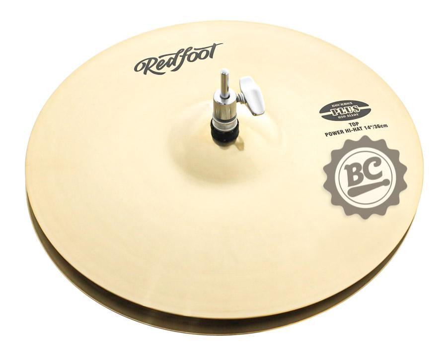 Chimbal Red Foot Bourbon Plus Brilliant Hihat 14" em Bronze B20 com Acabamento Brilhante