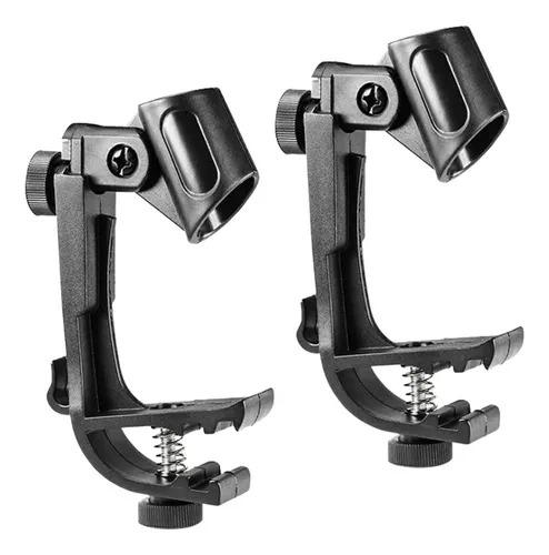 Clamp de Microfone Smart CLIP-02 Kit com 2 unidades tipo grampo para fixar no aro do tambor