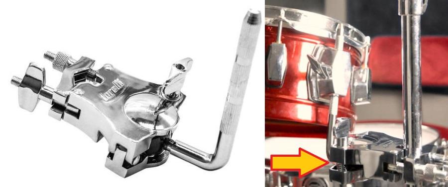 Clamp Holder Torelli TCB87 com Haste 12.7mm para fixar tons padrão DW, Gretsch USA e Ludwig Atlas