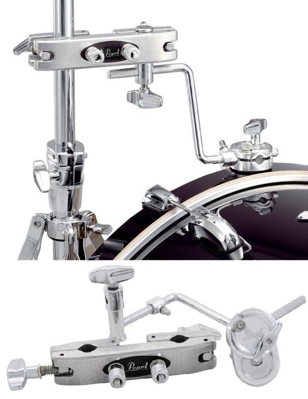 Clamp Pearl HA-130 para fixar a máquina de chimbal no 2º bumbo com as pernas fechadas p/ bumbo duplo