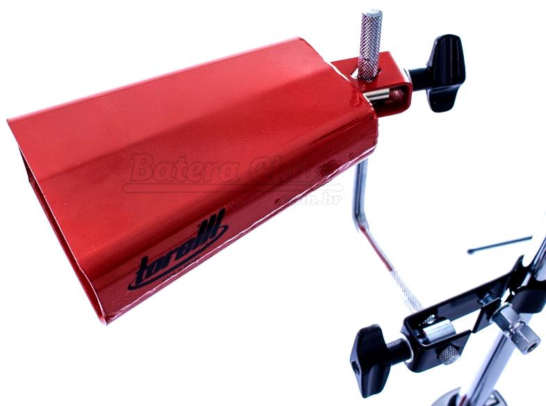 Cowbell Torelli TO057 Red Mambo Médio 6" Acabamento Vermelho com Presilha