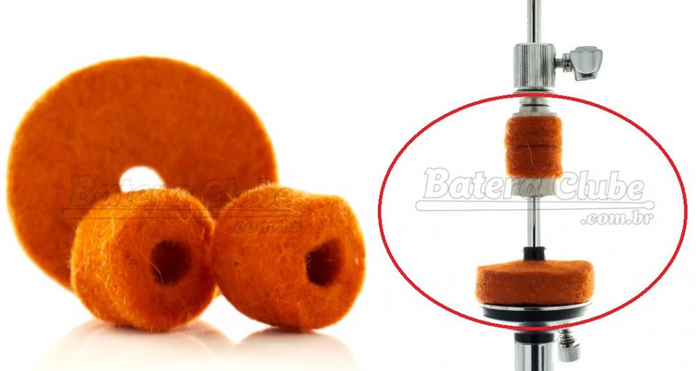 Feltros para Presilha de Máquina de Chimbal Gorilla Laranja FPHHL Kit p/ Presilha e Base da Máquina