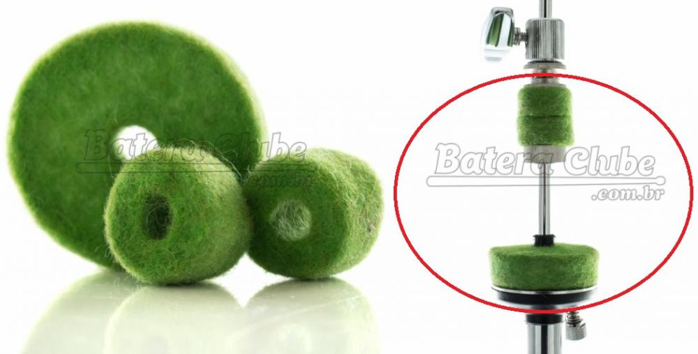 Feltros para Presilha de Máquina de Chimbal Gorilla Verde FPHHVD Kit para Presilha e Base da Máquina