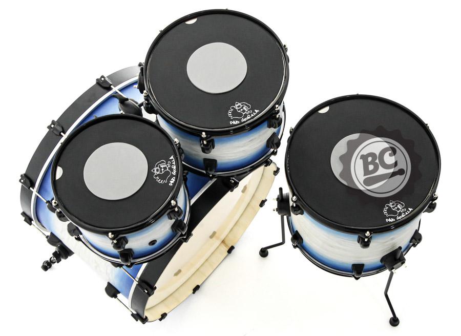 Kit de Abafadores Gorilla KT3C Tons e Surdo Cinza 10",12",16" Borracha Funciona como Pad de Estudo