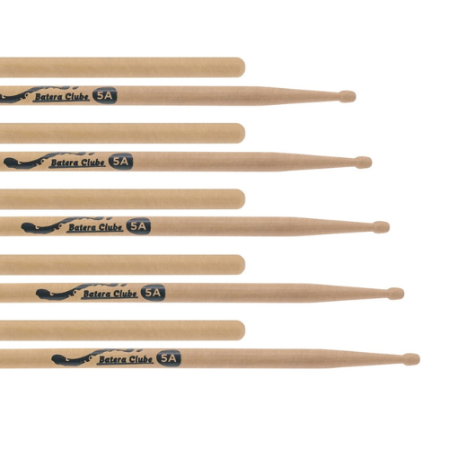 Kit de Baquetas 5A Batera Clube by Liverpool Pacote 5 pares