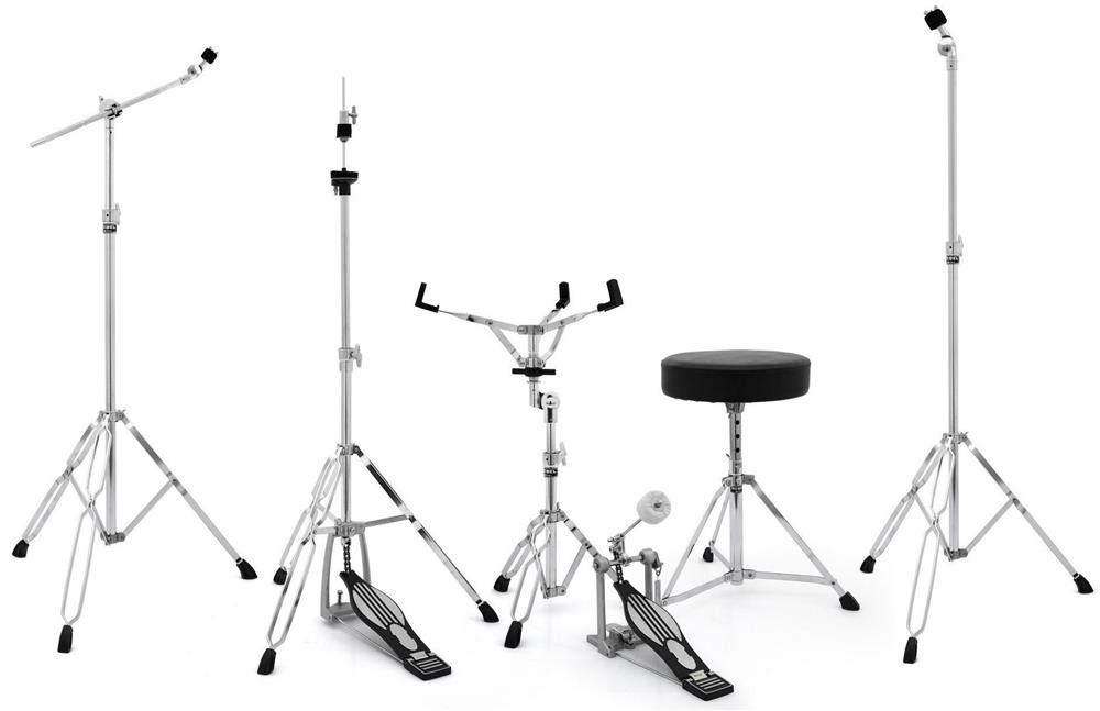 Kit de Ferragens Mapex Rebel Series HP2005T-RB com Banco, Estantes Reta, Girafa, Caixa e Chimbal