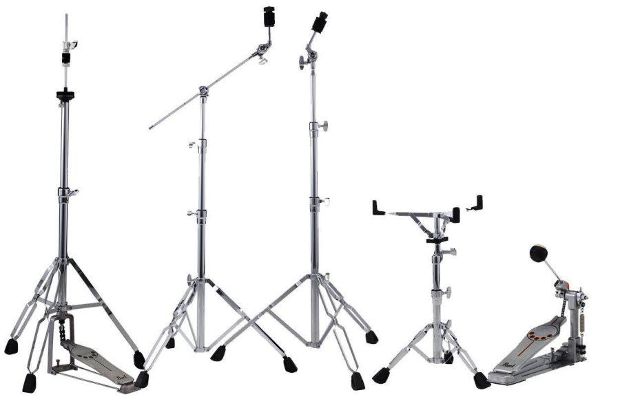 Kit de Ferragens Pearl HWP-830 Hardware Package com Estantes de Caixa, Chimbal, Reta, Girafa e Pedal