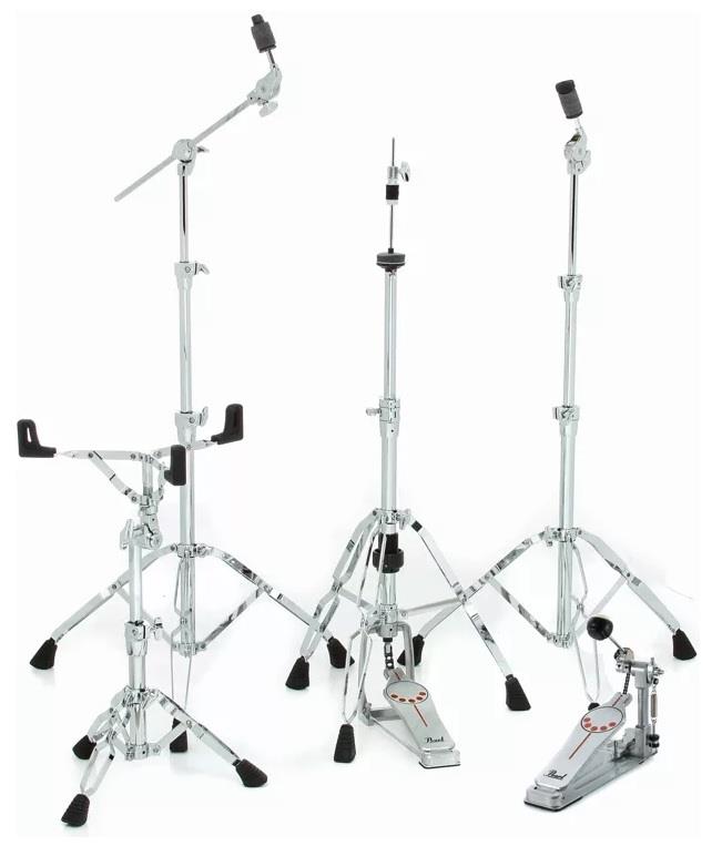 Kit de Ferragens Pearl HWP-930 Hardware Package com Estantes de Caixa, Chimbal, Reta, Girafa e Pedal